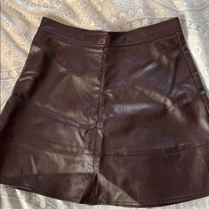 Maroon leather skirt